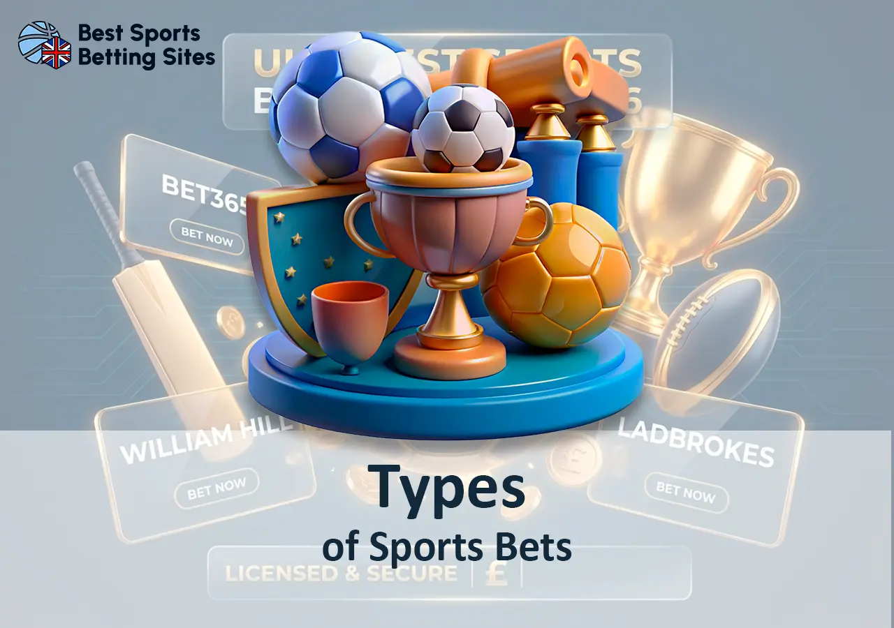 Guide to the most popular types of sports bets: singles, accumulators, and each-way.